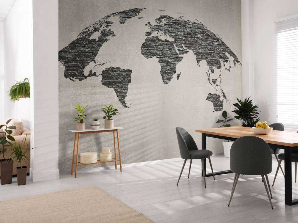 Carte du monde pierres sombres