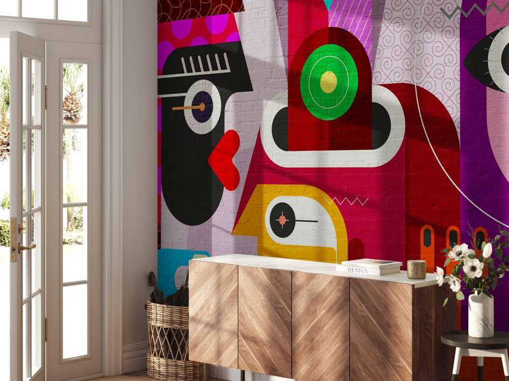 Des graffitis avec des visages