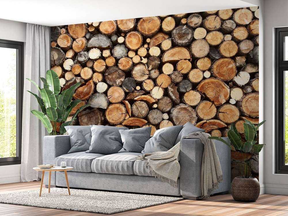 Troncs d'arbres empilés