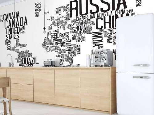 Carte du monde typographique