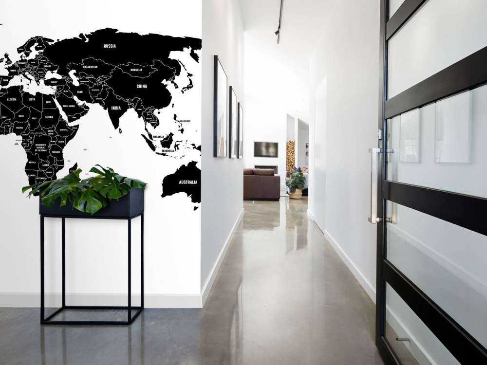 Carte du monde en noir