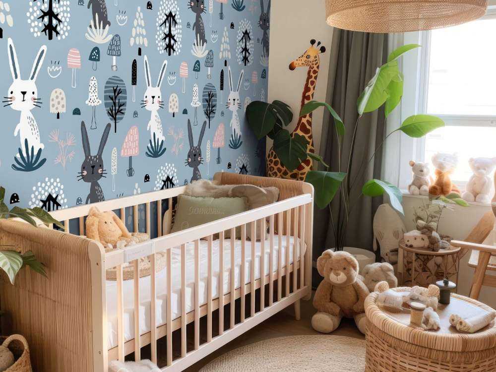 Motif de lapin bleu