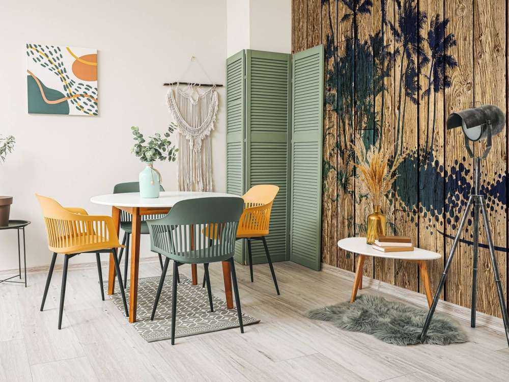 Palmiers sur bois