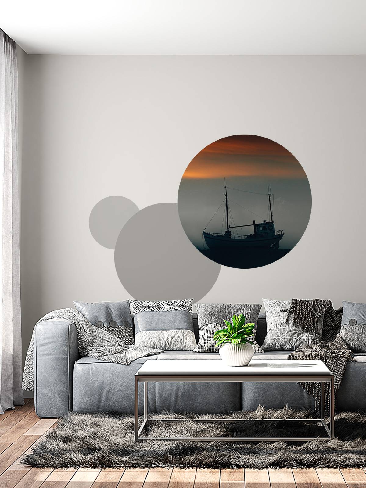 Bateau au coucher du soleil