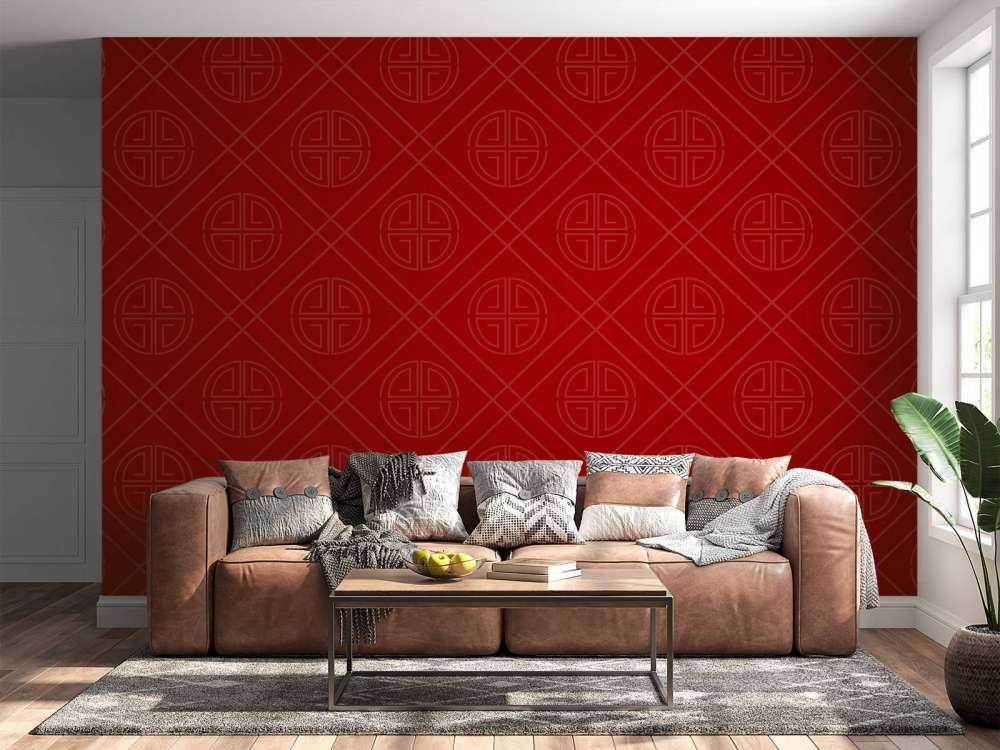 Motif chinois rouge
