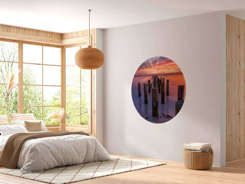 Plage rose orange