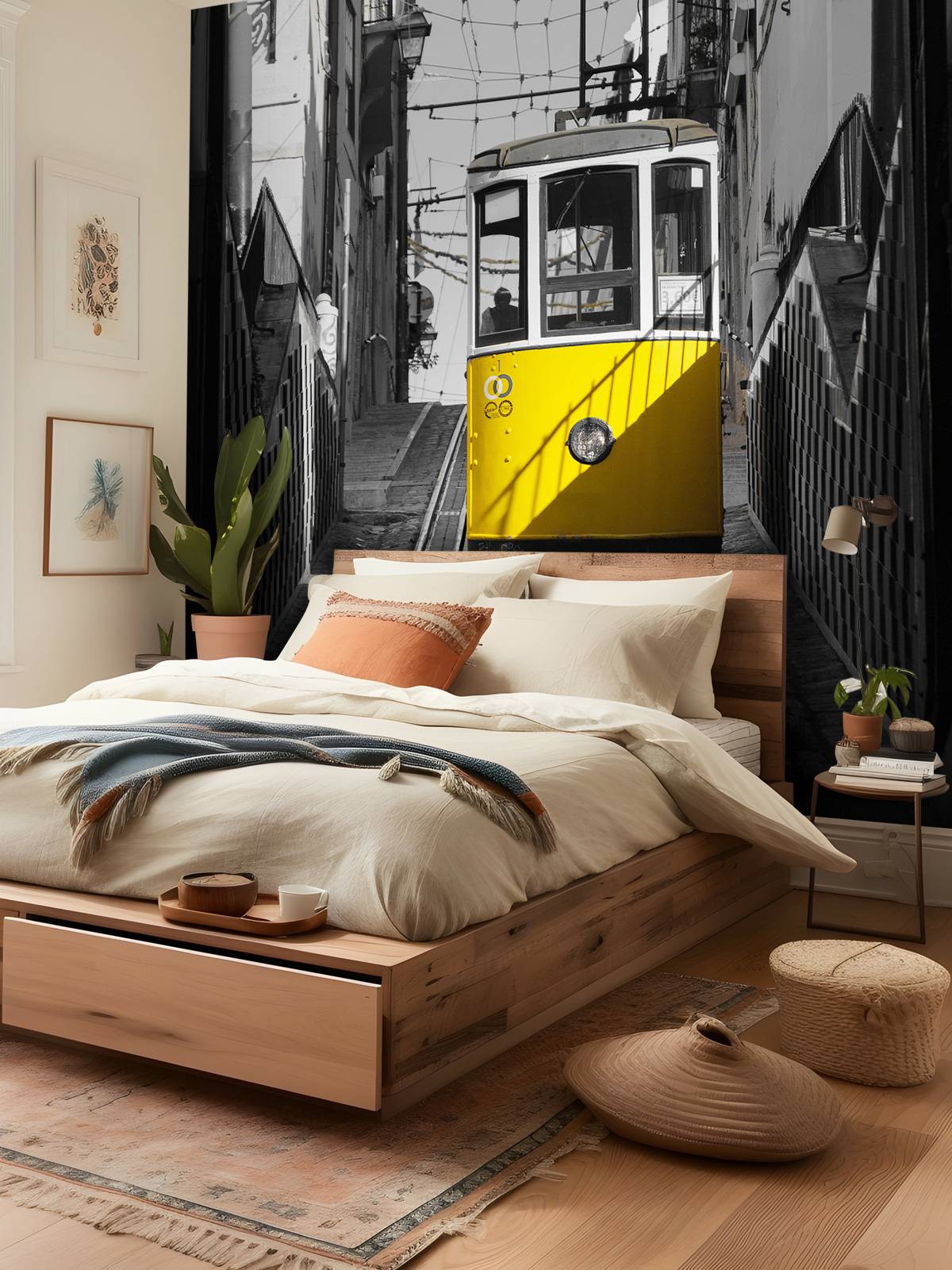 Tram noir blanc jaune
