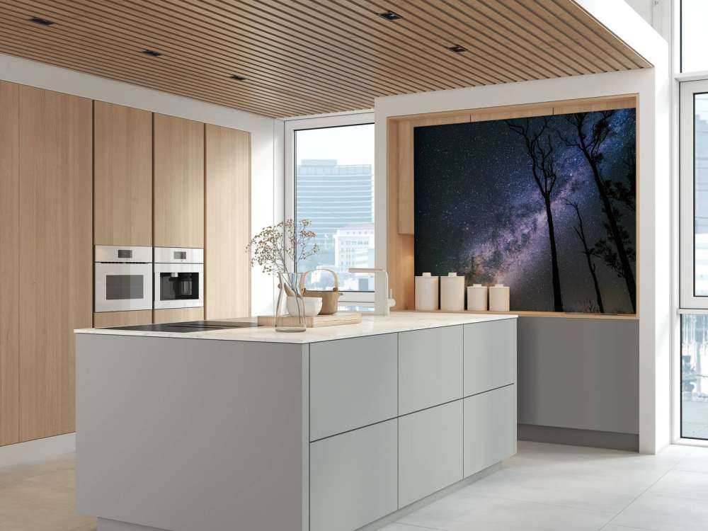 Des étoiles entre les arbres