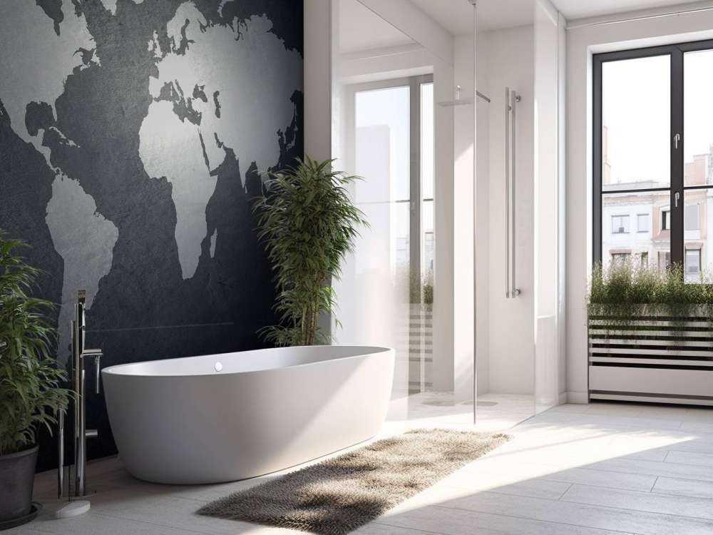 Carte du monde gris clair