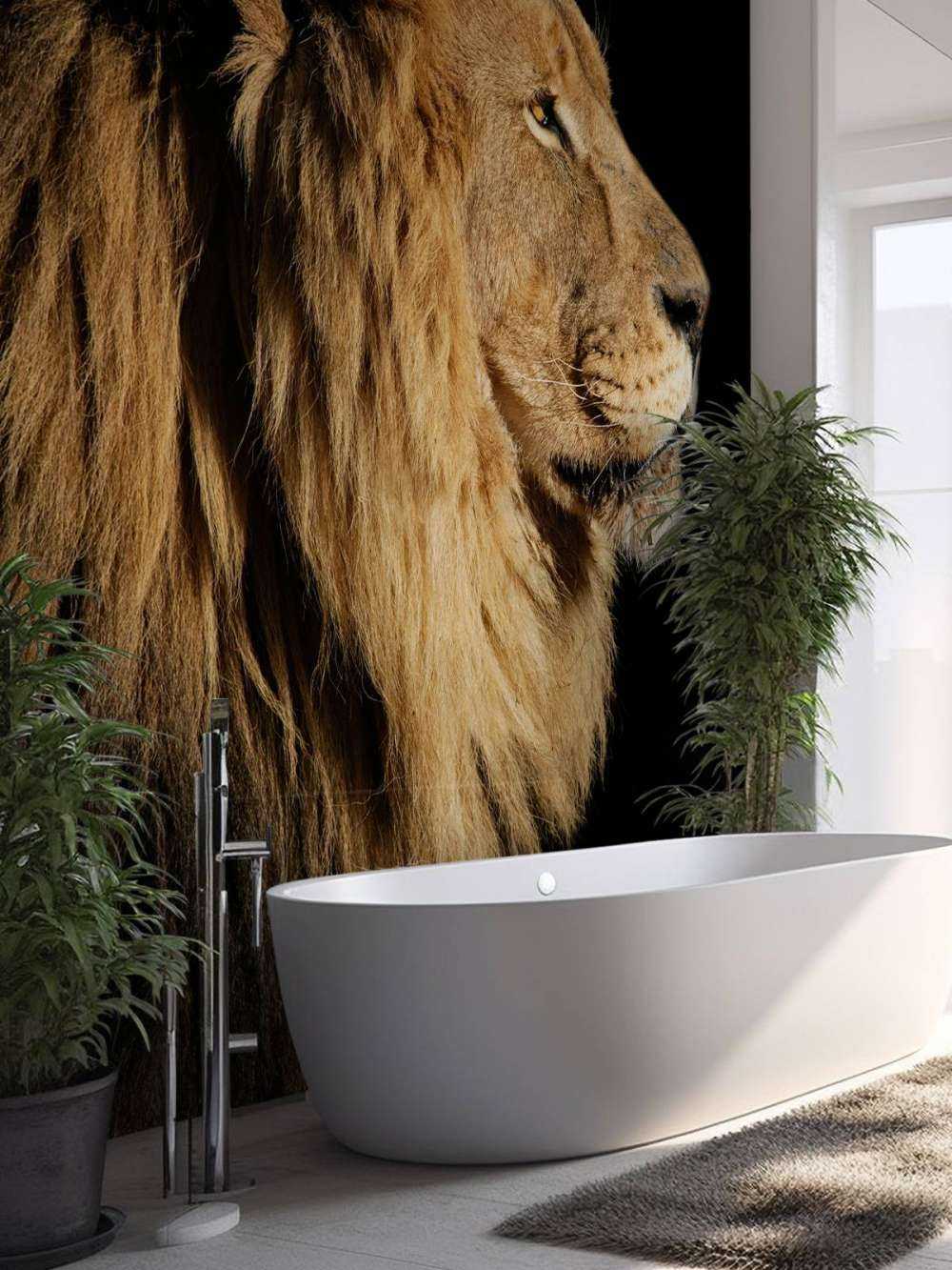 Profil latéral d'un lion