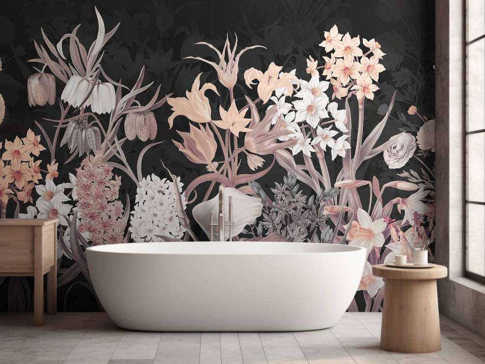 Fleurs de printemps - Sepia vintage