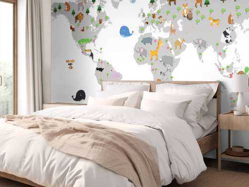 Carte du monde pour les enfants avec fond blanc
