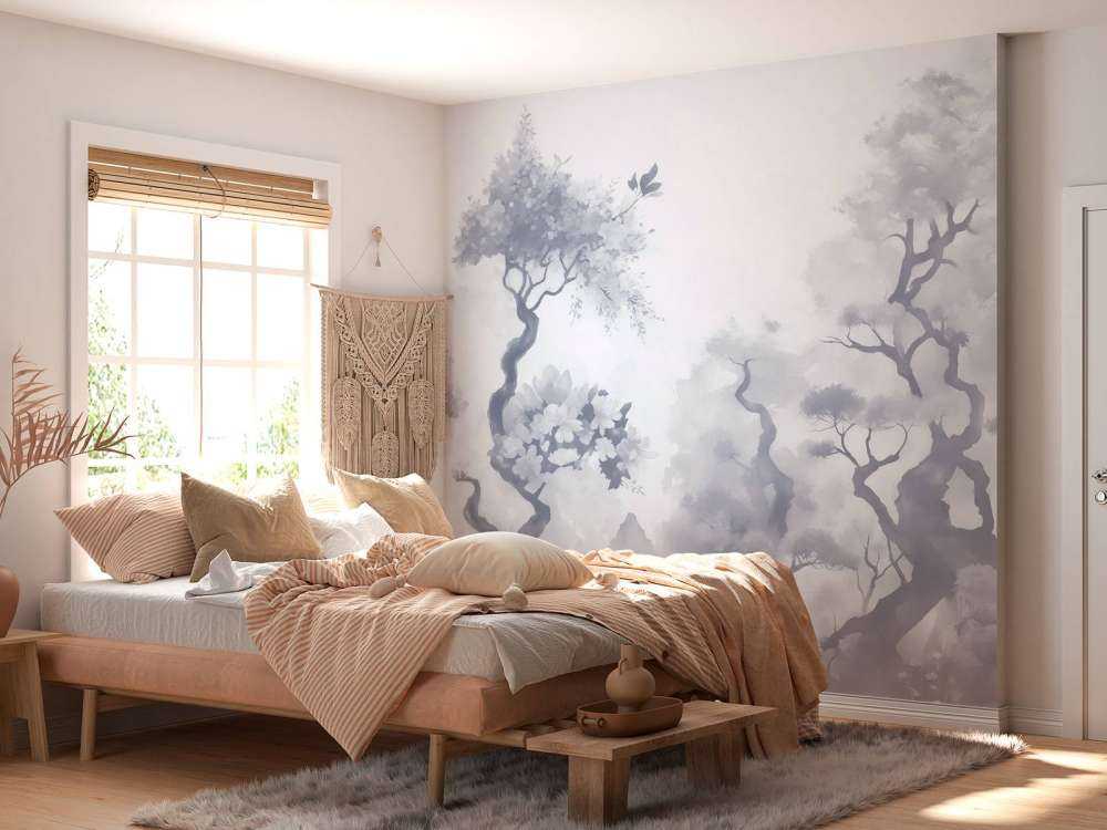 Arbres en fleurs marron