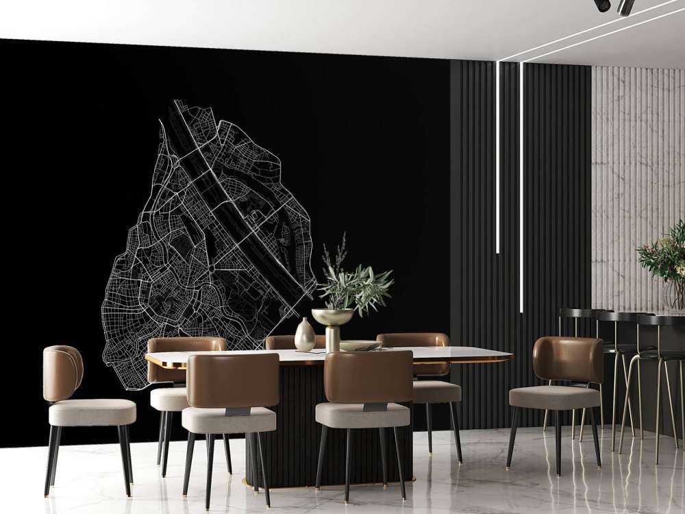 Plan du centre-ville de Vienne, noir