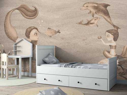 Monde de sirène en taupe