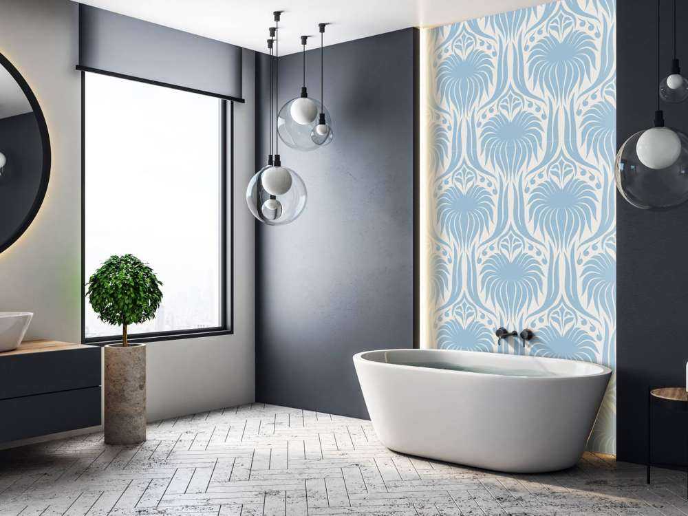 Motif de fleur bleu givré