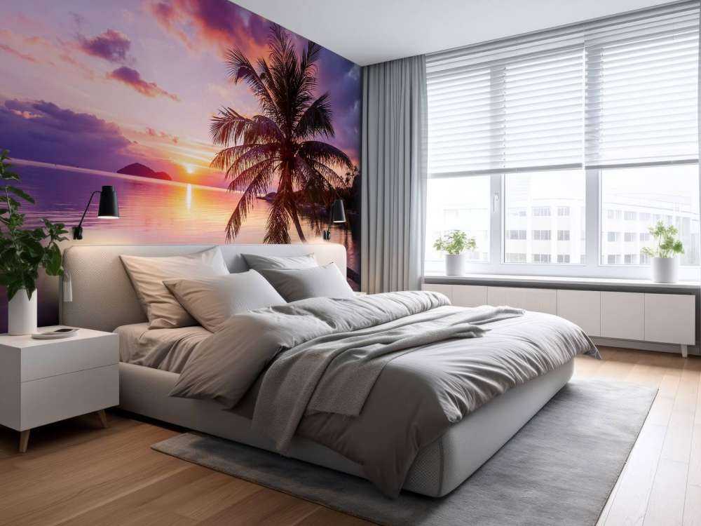 Palmier au coucher du soleil