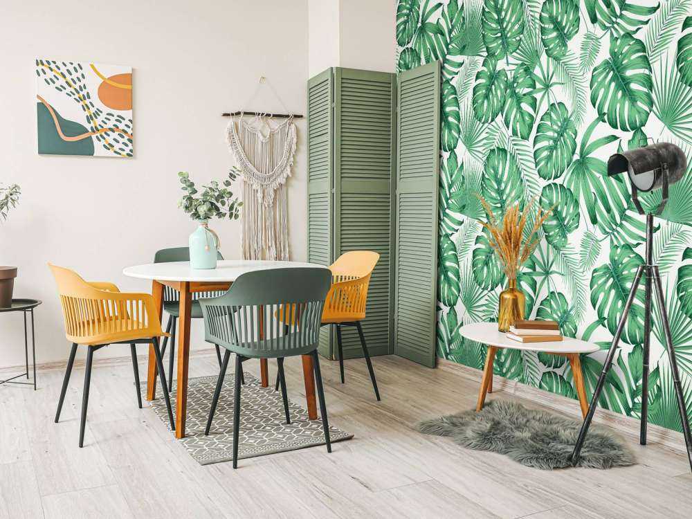 Motif Feuilles tropicales, vertes