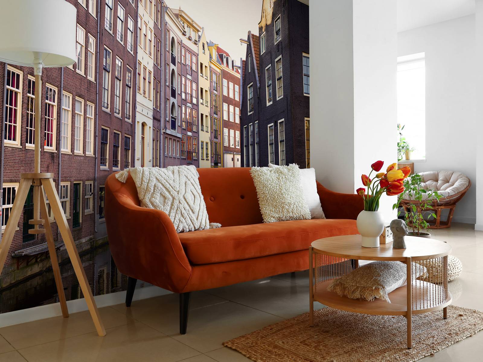 Les maisons d'Amsterdam sur le canal