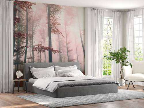 Paysage de forêt rouge