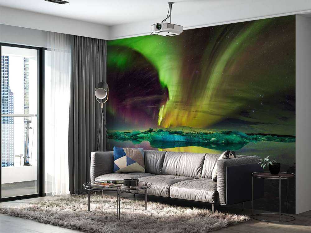 Aurores boréales à Jökulsárlón