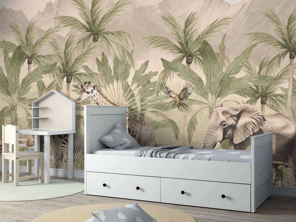 Paysage de montagne avec animaux