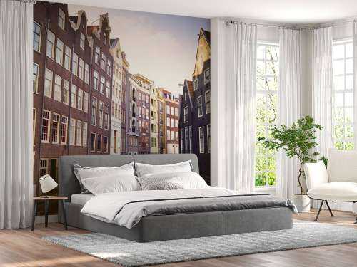 Les maisons d'Amsterdam sur le canal