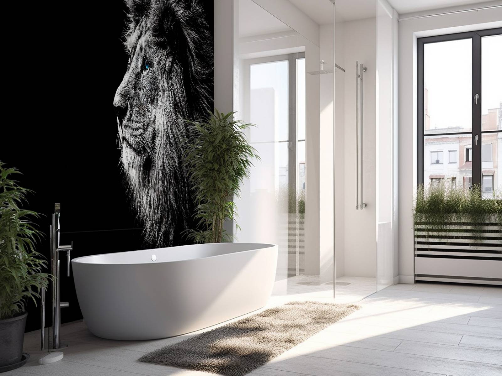 Lion aux yeux bleus