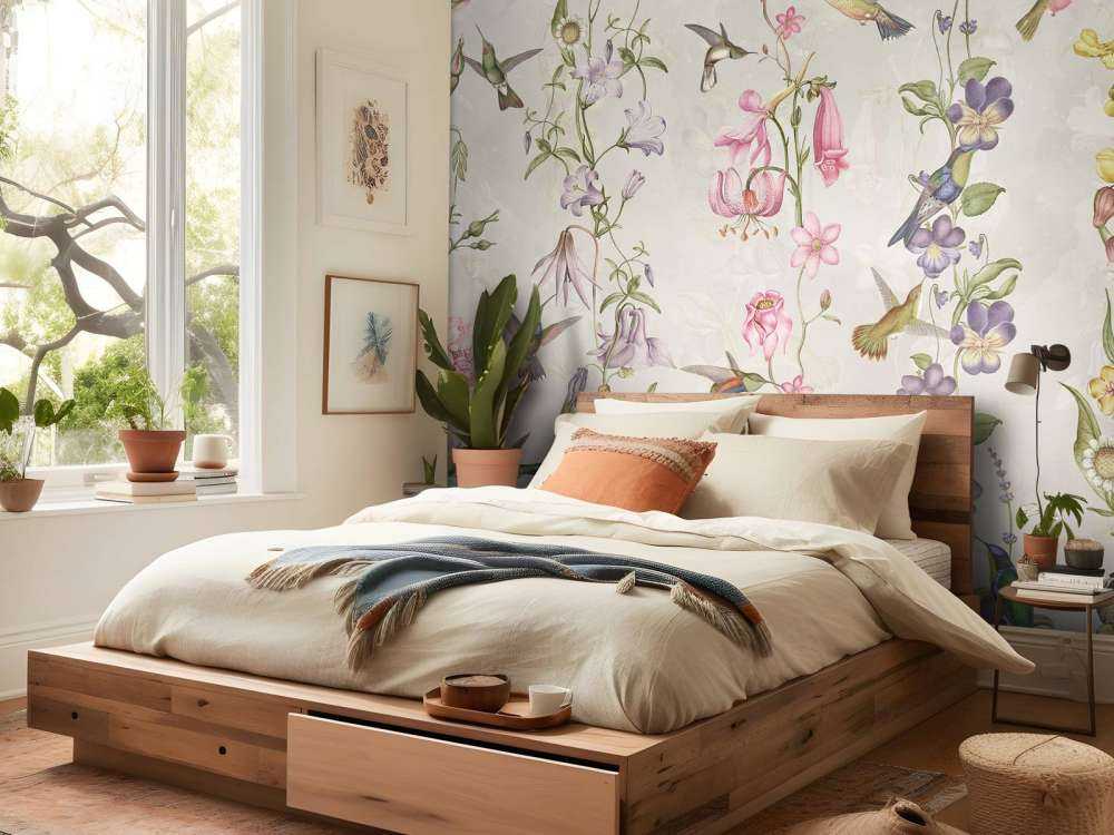 Fleurs de pré et de jardin taupe