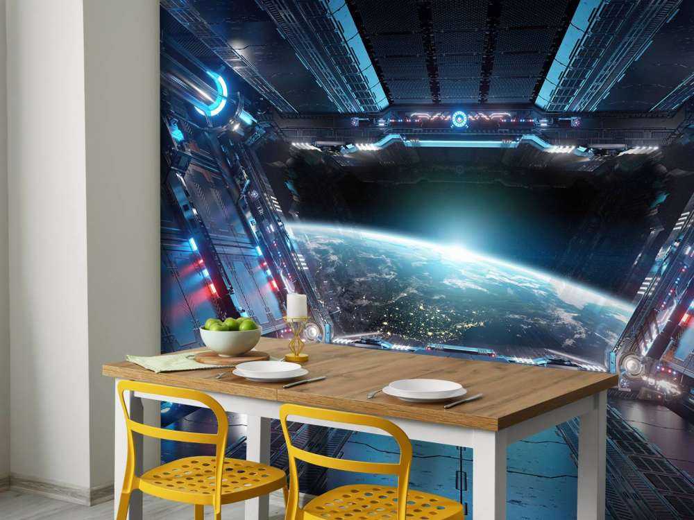 Vue depuis un vaisseau spatial