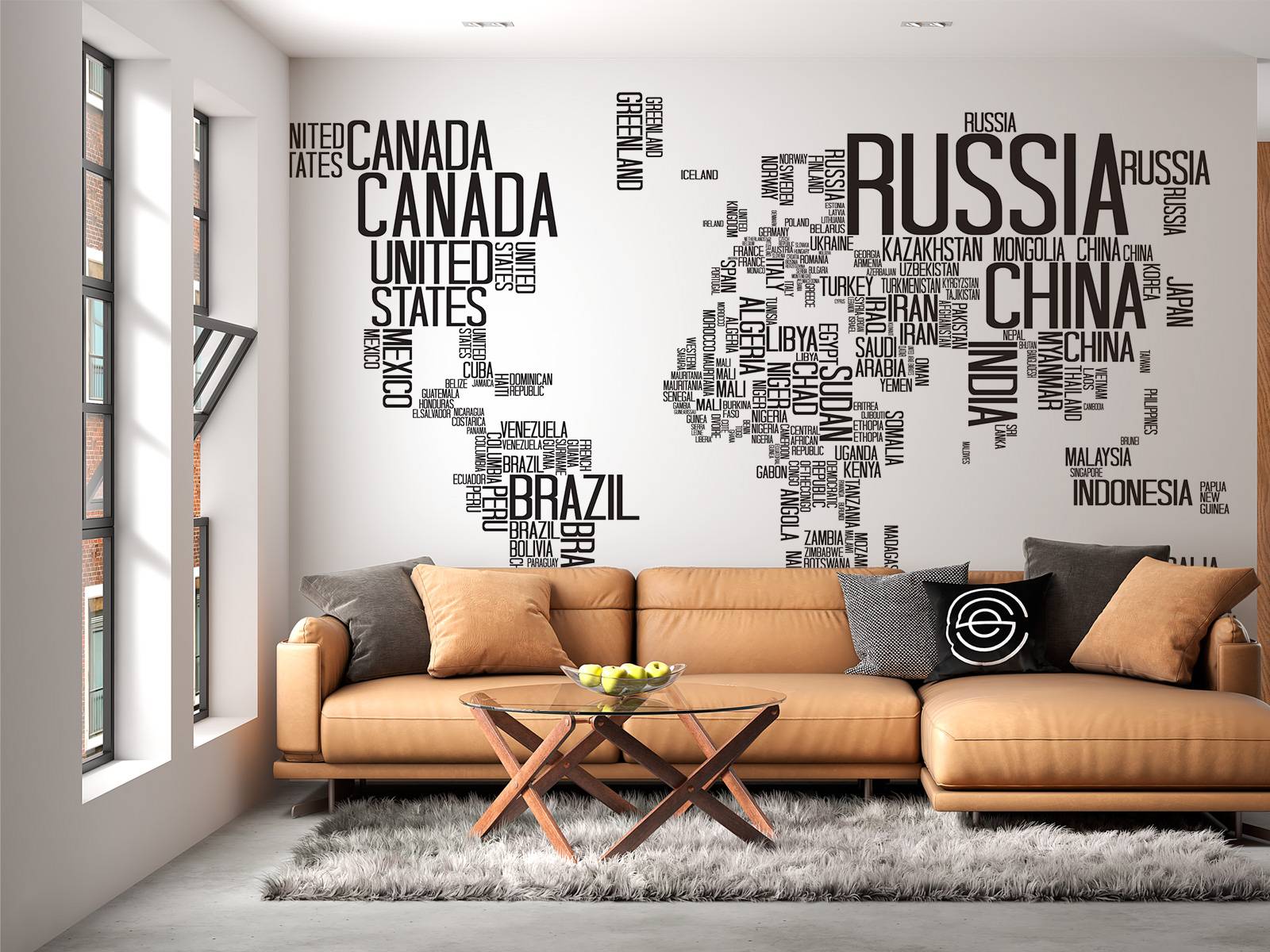 Carte du monde typographique