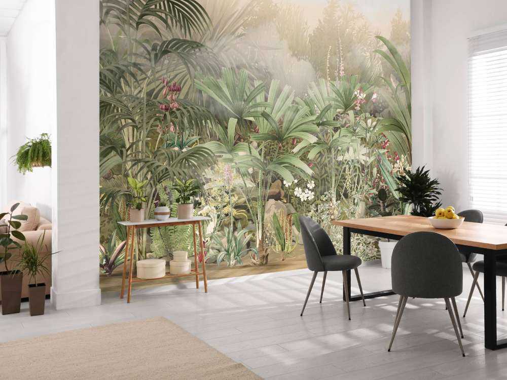 Matin dans le Jardin Tropical Vert