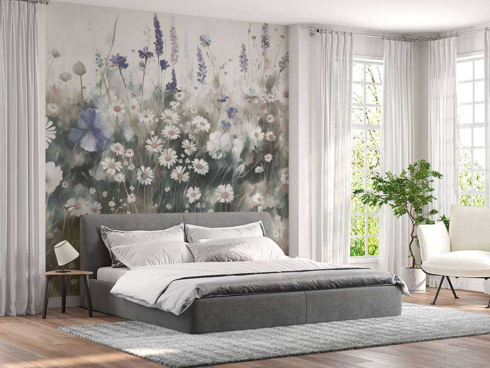 Verdure luxuriante de l'été gris
