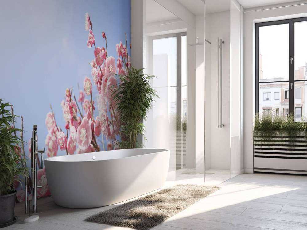 Fleurs avec un ciel bleu