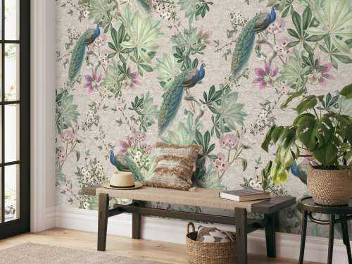 Paons de jardin vintage - crème