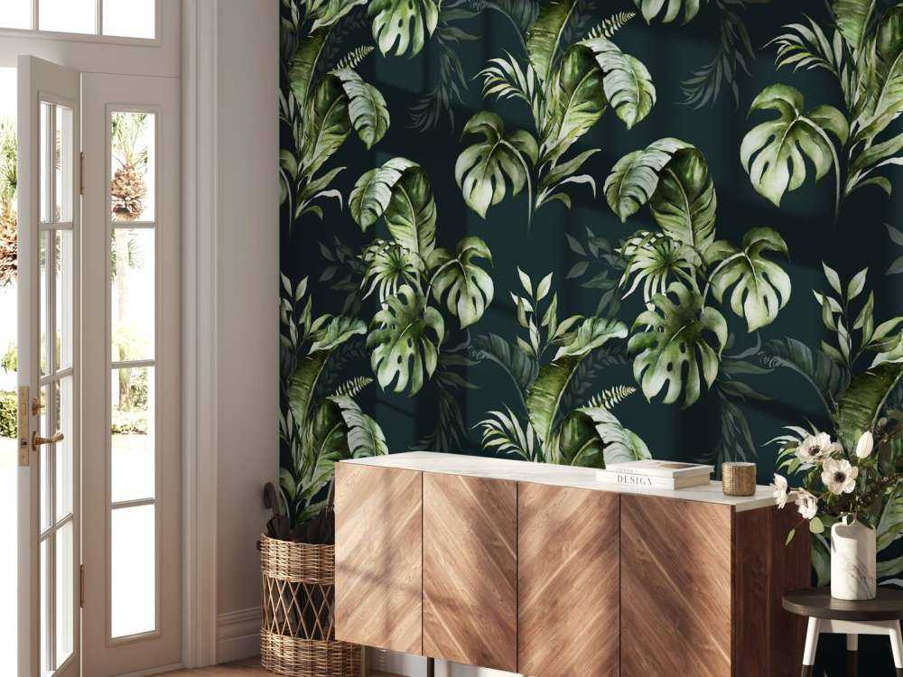 Motif vert avec des feuilles