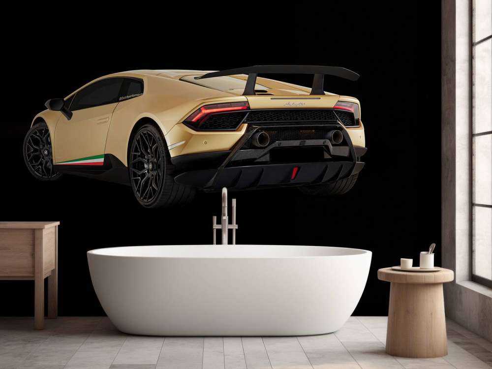 Lamborghini Huracán - Côté arrière gauche, noir