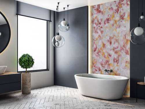 Fleurs sur fond gris