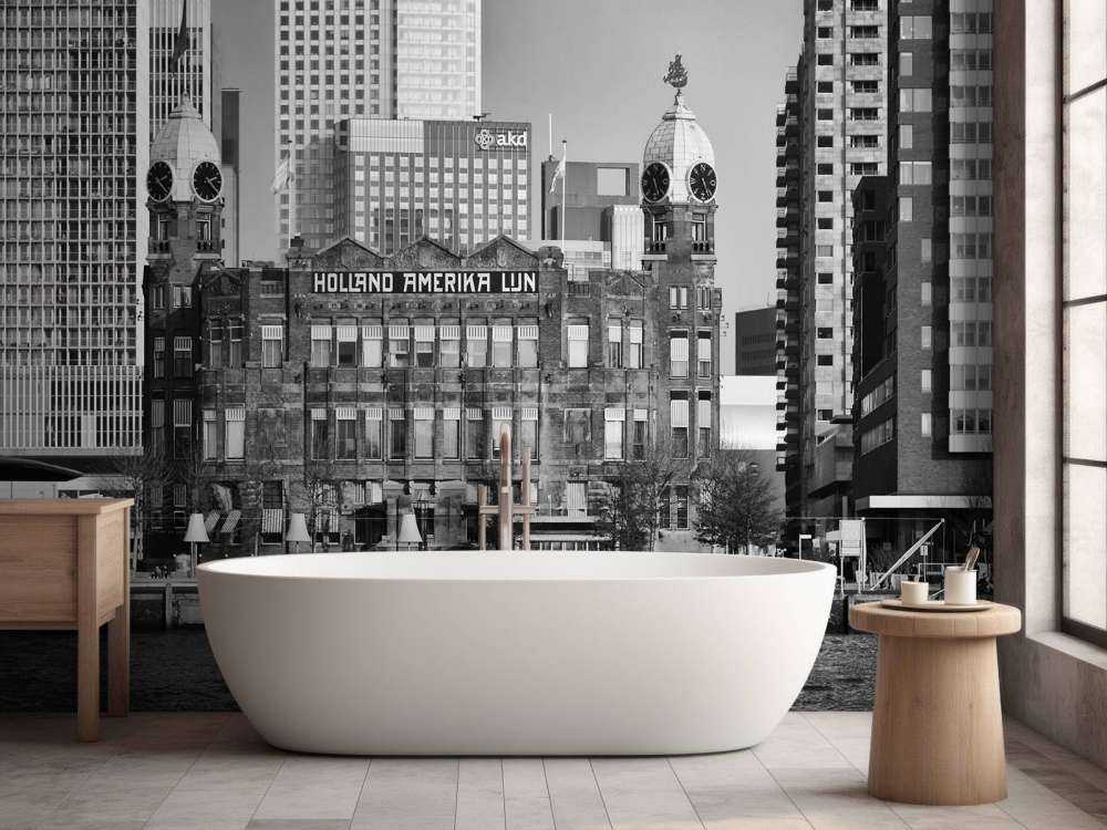 Hôtel New York Rotterdam en noir et blanc