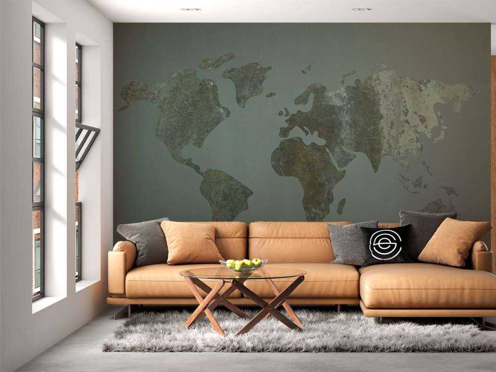 Carte du monde verte avec structure