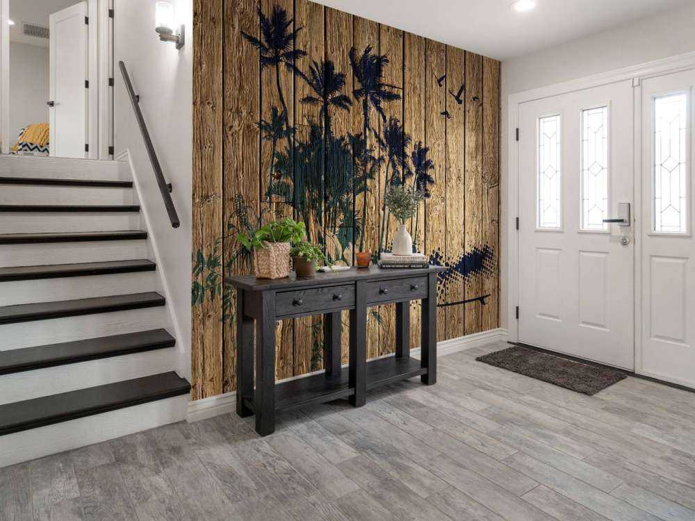 Palmiers sur bois