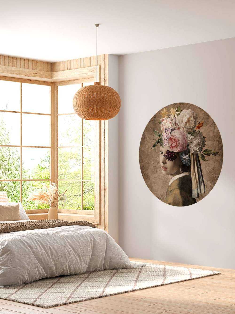 La jeune fille à la perle - motif floral