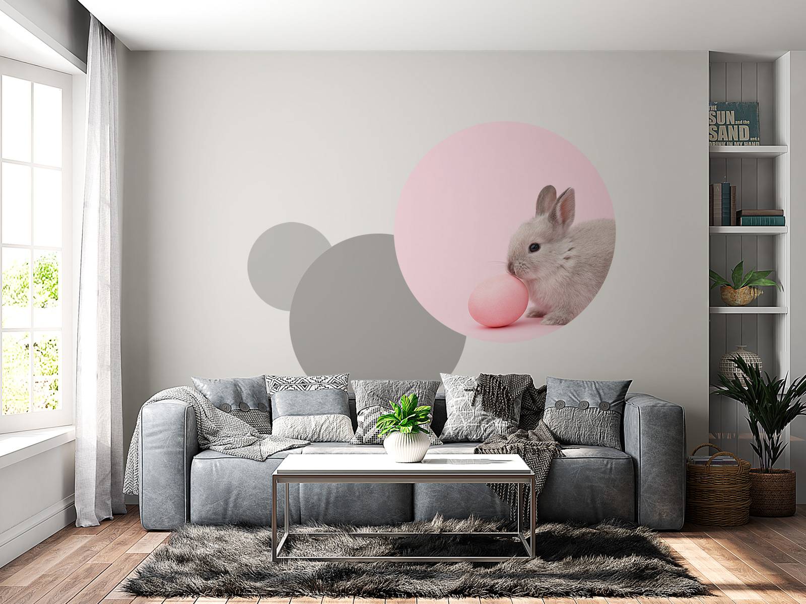 Lapin avec un œuf