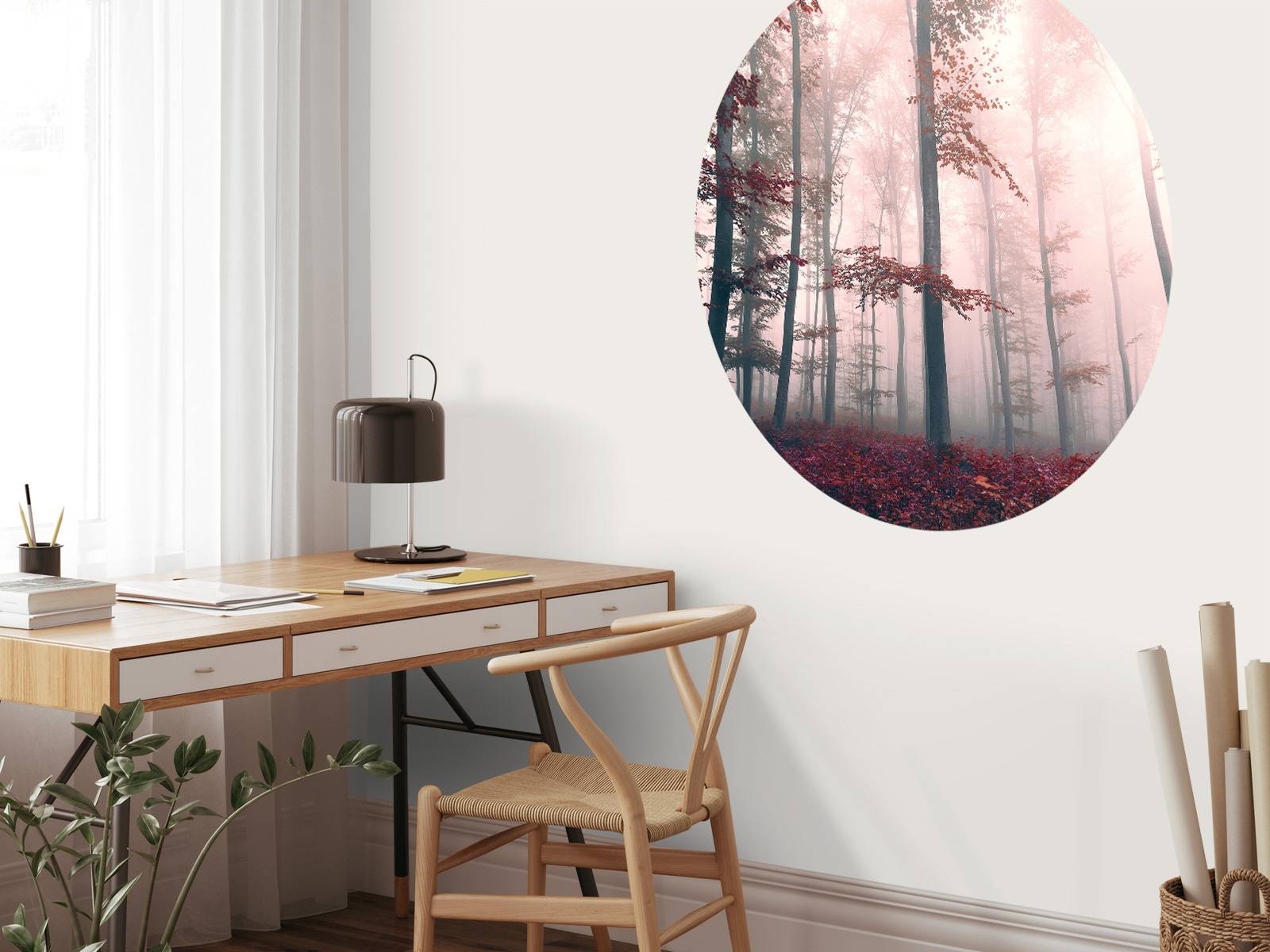 Paysage de forêt rouge