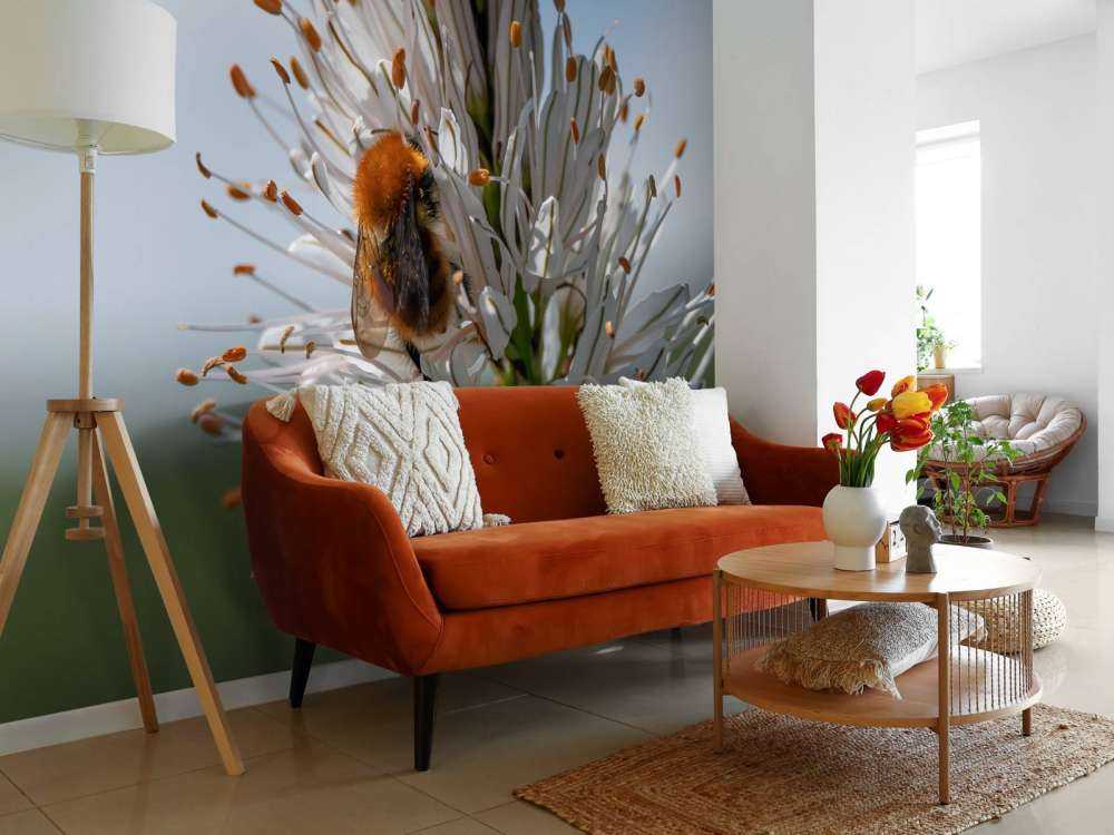 Fleur blanche orange