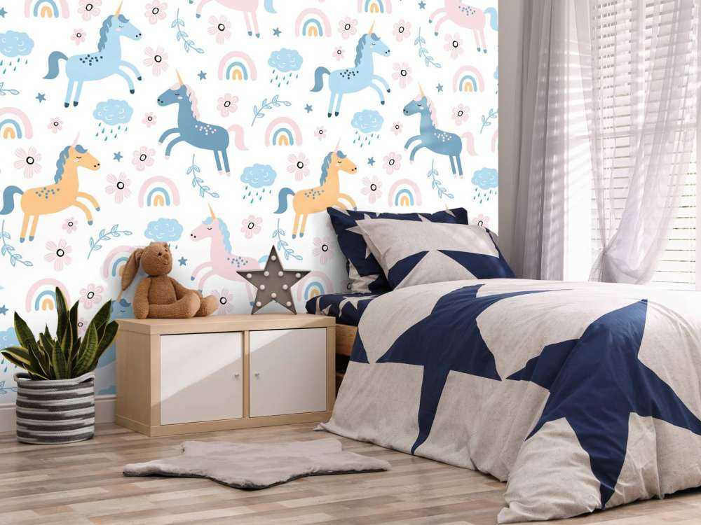 Licorne avec arc-en-ciel