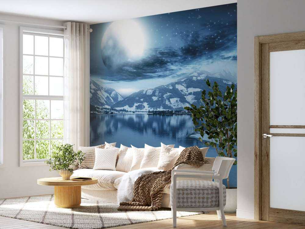 Lac gelé la nuit