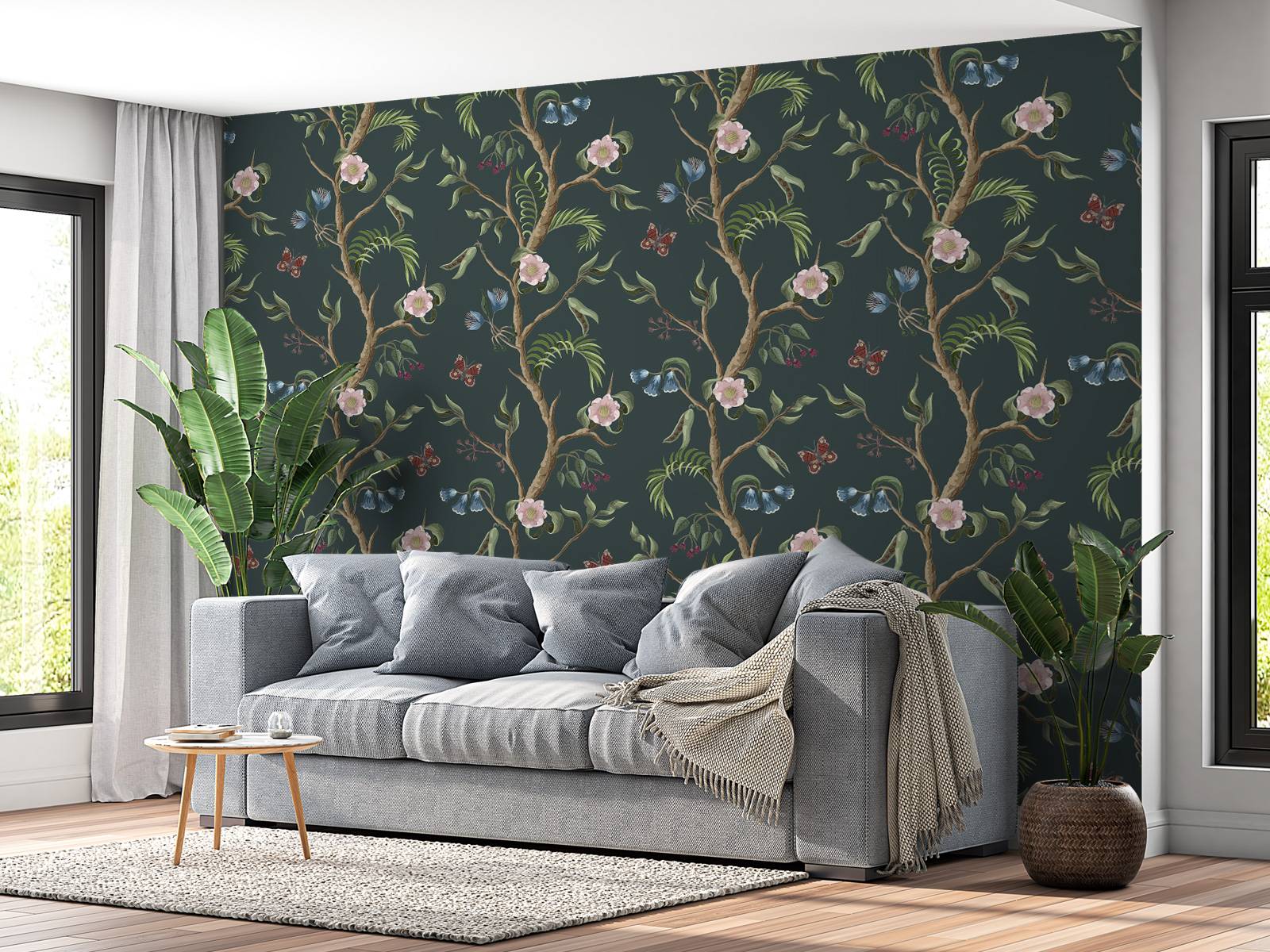 Motif de fleurs épanouies