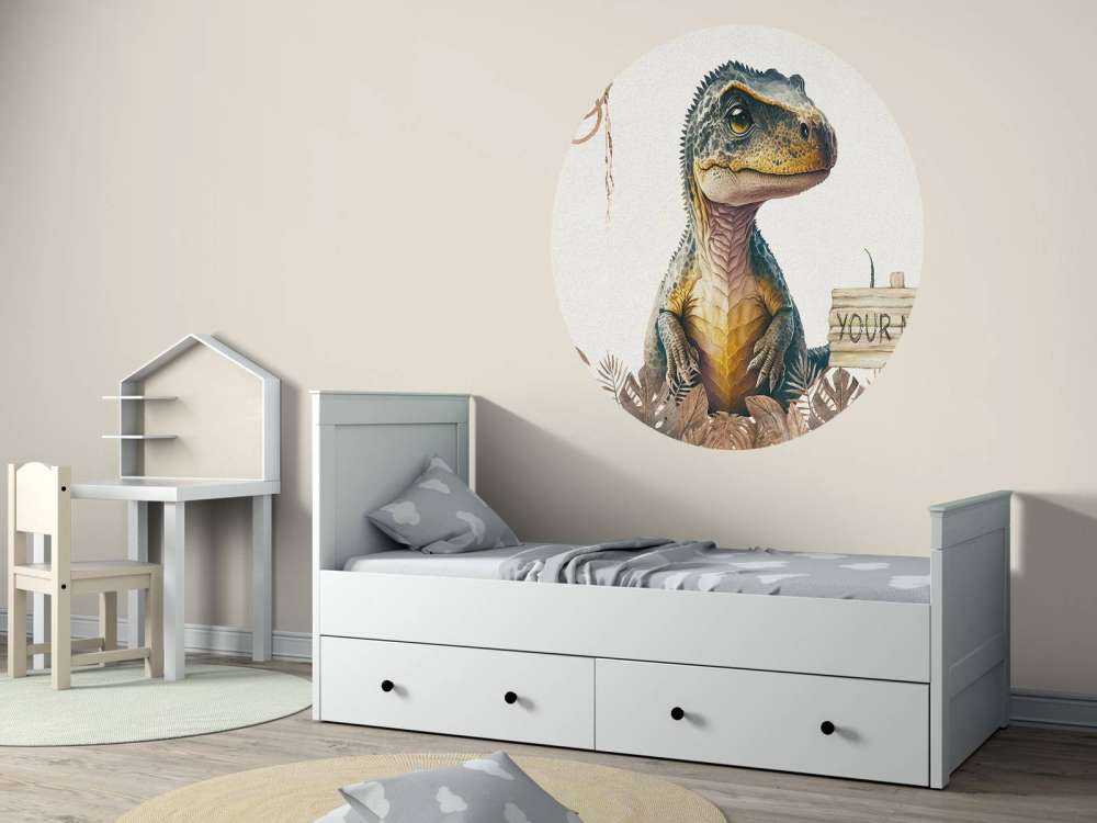 Bébé T-rex dans la jungle taupe