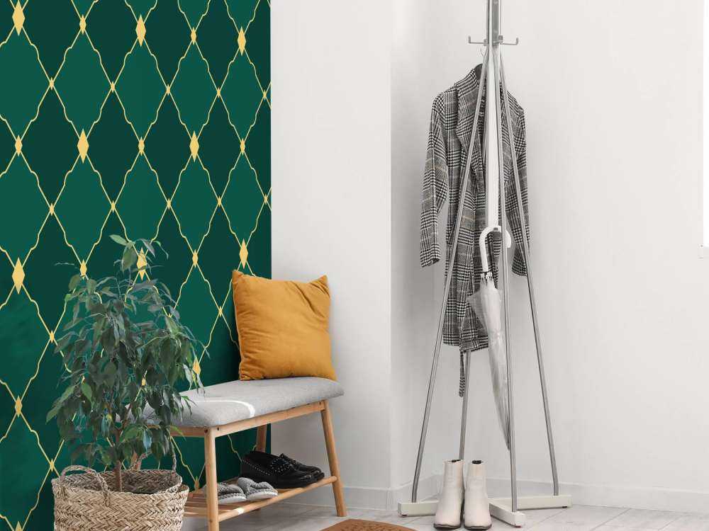 Motif losanges verts